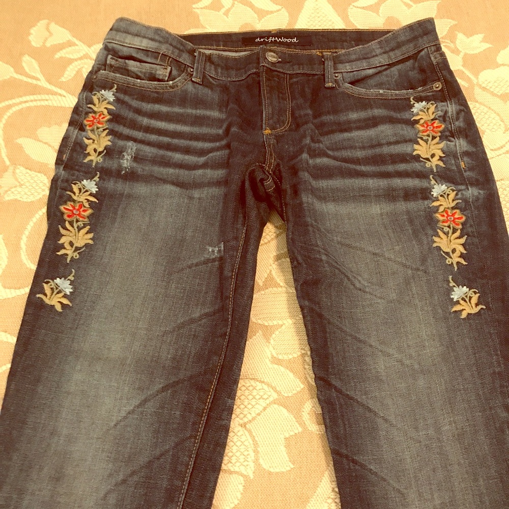 Driftwood Embroidered Skinny Jeans